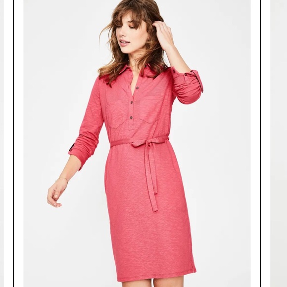 Boden Dresses & Skirts - Boden Jena Jersey Coral Shirt Dress Size 16L